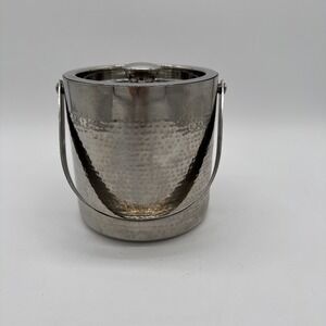 Godinger Williams Sonoma Stainless Steel Hammered Double Wall Ice Bucket